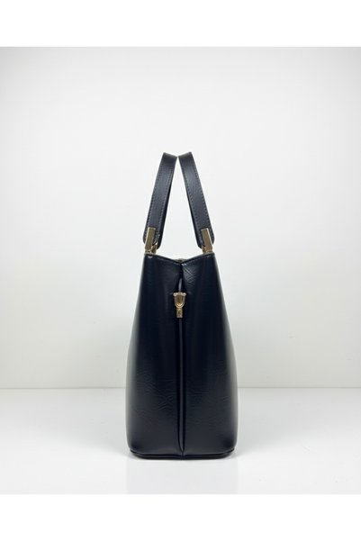 ZEGİ BAGS &MORE Leather Scarf Detailed Women's Hand and Shoulder Bag Black
