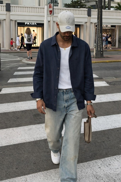 HOUSEOFGRIZZLY Premium Club Muslin Men's Linen Shirt