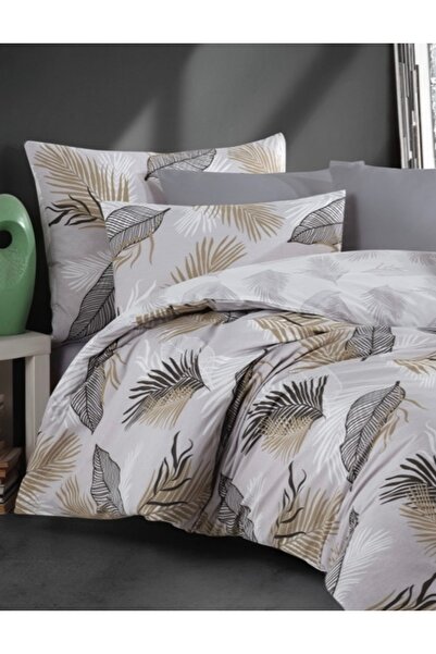 NazeninHome Ranforce 100% Cotton Duvet Cover Set with Elastic Sheets Double S...