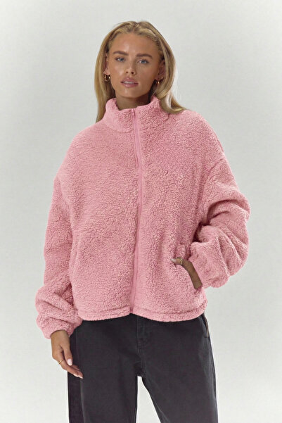 GENIUS STORE Women's Plush Full Zipper Pocket Sherpa Lamb Fabric Oversize Plu...