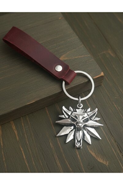 AB Takı Real Leather Keychain Wolf Design Genuine Leather Keychain Fashionabl...