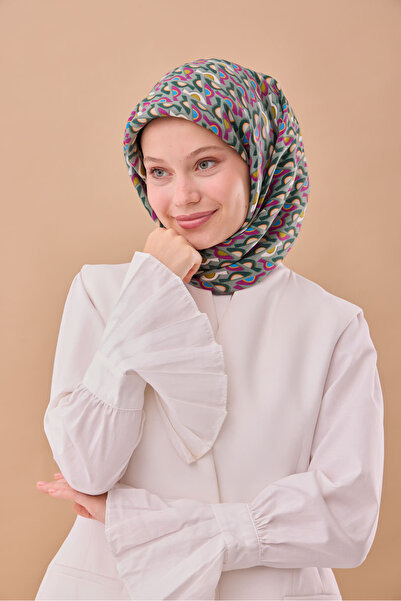 Silk Home Lorena - Silkhome Aura Viscose Blended Cotton Texture 90X90Cm Scarf...