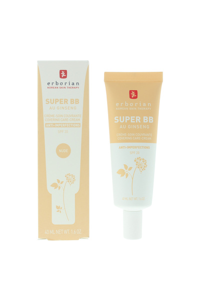 erborian Super BB, Ginseng, Acoperire ridicată, BB Cream, Nude, SPF 20, 40 ml