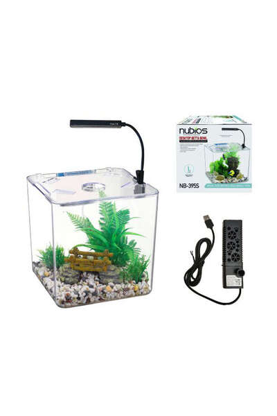 Nubios SNMSWRLD Masasüstü Akvaryum Seti 13,5 (204524) L Küp