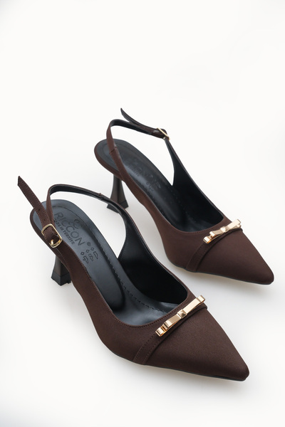 Riccon Pantofi de damă cu vârf ascuțit, cu toc subțire și spate deschis 00127...