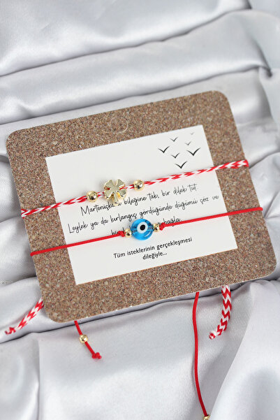 Clariss Marteniçka Bracelet Set of 2 with Clover and Evil Eye Design