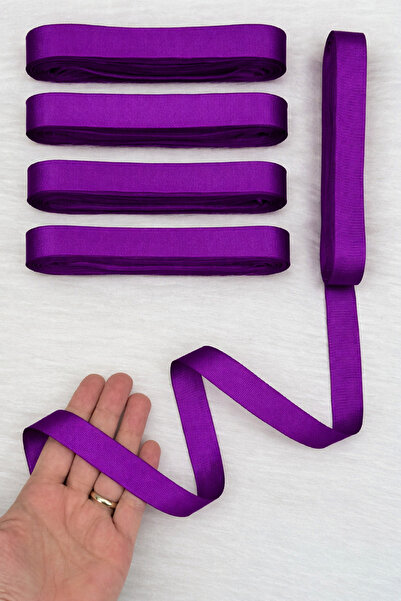 ZEYMERADE Panglică grograin mov 2 cm 10 metri, Bohça Çeyiz, petrecere de nunt...