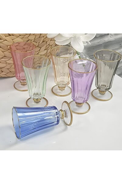 Paşabahçe 6 Colorful Coffee and Water Glass Set