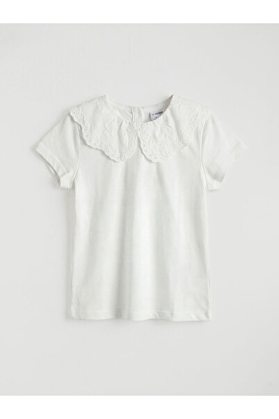 LC Waikiki Εκρού Βρεφική Μπλούζα με Γιακά για Κορίτσια