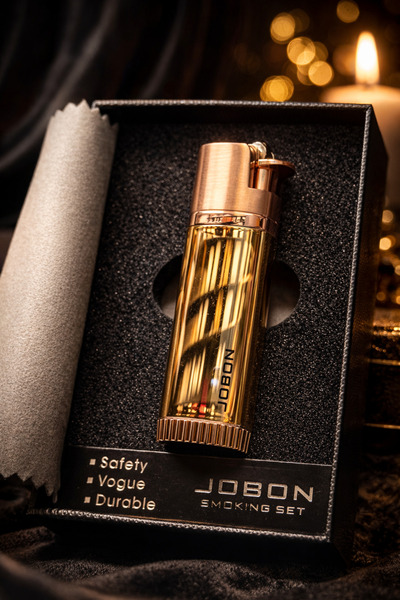 Jobon Çift Pürmüzlü Gazlı Çakmak – Ağır Metal Gövde, Parlak Lüks Tasarım Şık ...