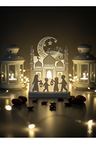 Taz Work Shop Ramazan Ayına Özel Işıklı Masaüstü Dekor – 8x11 cm LED’li Cami ...