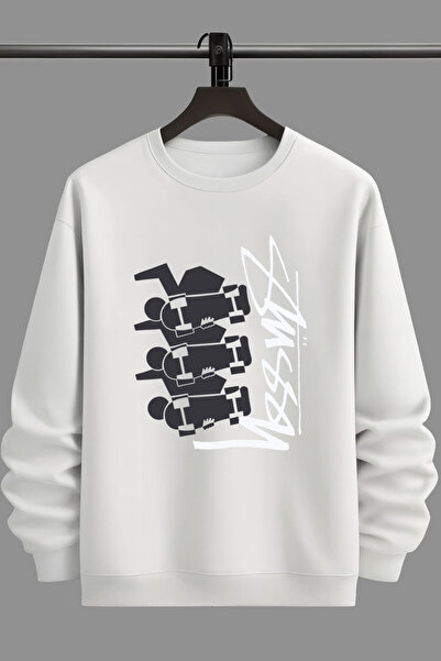 Flaubert Oversize Pattern Back Printed Unisex Sweatshirt 3 Threads