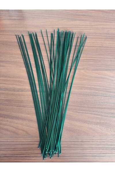 HBS Plastik Kaplama Yapay Çiçek Sapı 2mm 10 Adet Plastik Kaplı Tel Bitki Sabi...