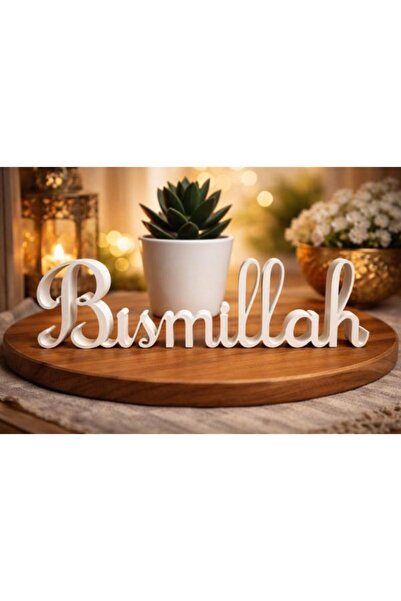 MisterionStudio Bismillah Yazılı Dekoratif Masa Üstü Süs , Ofis ev dekoru