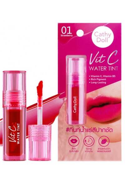 Cathy Doll Long-Lasting Lip Tint – Fresh & Nourishing Formula (#01 Strawberry...