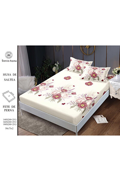 FIONNA.RO Stretchy Duvet Cover and Pillowcases Made of Finet 180x200cm - Crea...