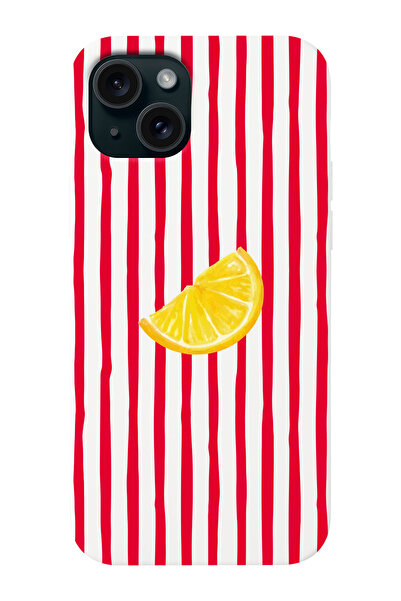 shoptocase iPhone 13 Compatible Lemon Patterned Suede Inside Launch Phone Case
