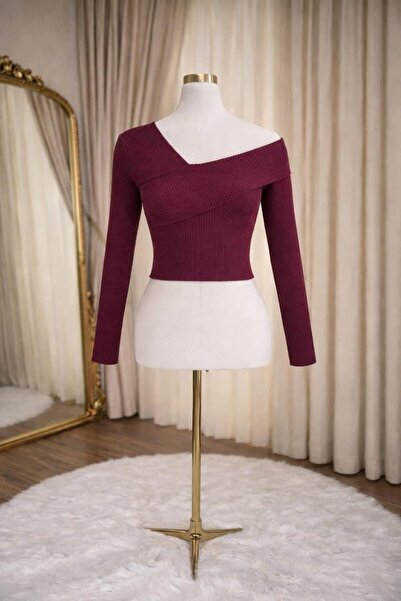CHEVALIER FASHION Women’s Ribbed Knit Off-Shoulder Top – Long Sleeve Elegant Casual Blouse