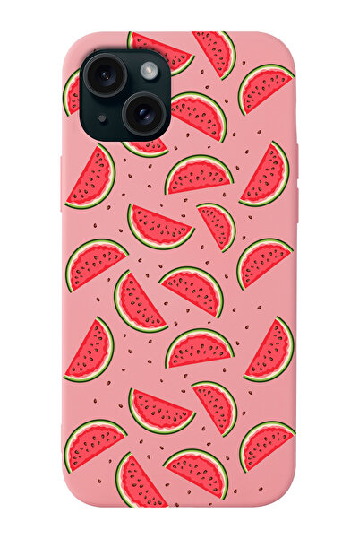 shoptocase iPhone 13 Compatible Watermelon Patterned Suede Inside Launch Phon...