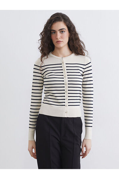 LC Waikiki Sparkling Choices from Shining Store Zero Roba Collar Striped Wome...