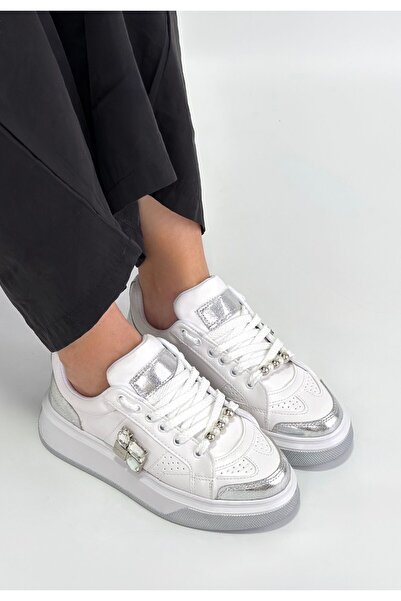 STUMBANNG Ceans White Leather Lace-Up Sports Shoes