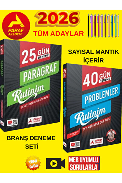 Ens Yayıncılık Paraf 2026 Problemler 40 Paragraf 25 Günde Deneme Rutinim TYT ...