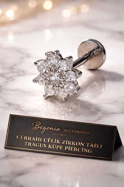 Begonia Accessories 316L Cerrahi Çelik Paslanmaz Kararmaz Alerji Yapmaz Zirko...