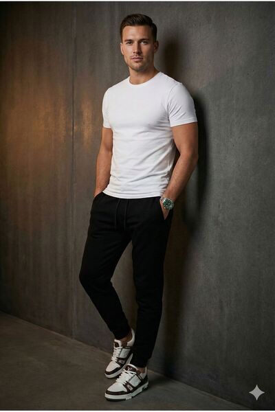 Plus Scorpion Tapered fit sweatpants with Elastic Waist