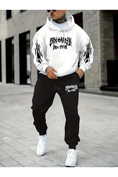 CLASSY.MODA Calle 00 Urban Street Style 3 Threaded Rastered Sweatpants Set