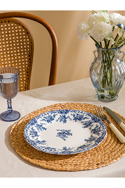 LC Waikiki Rmz Gi̇yi̇m Farkiyla Embroidered Porcelain Serving Plate 25 cm