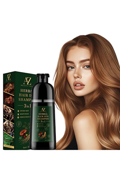 azbeautyskin Hair Coloring Shampoo, Ammonia-Free, Unisex, 500 ml - Light Ches...