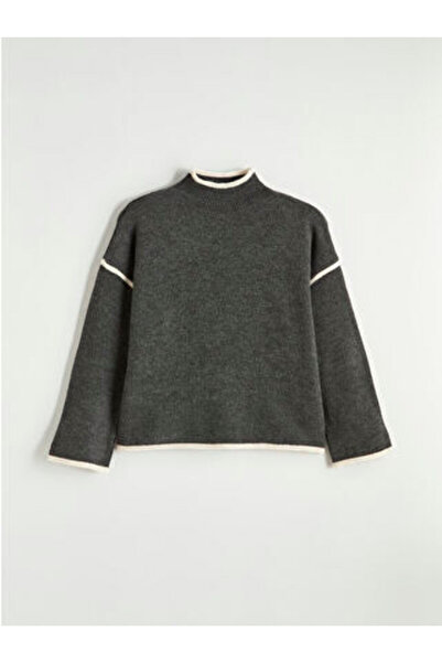 LC Waikiki M1 Sezon Anthracite Half Turtleneck Women's Knitwear Sweater