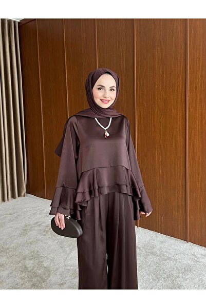 REMUBİ KADIN SATEN KUMAŞ ABİYE TAKIM