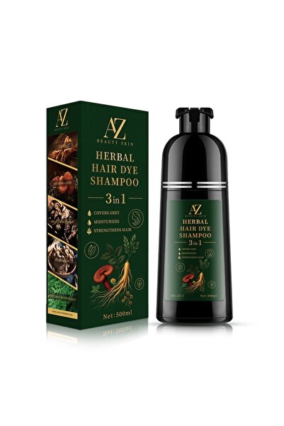 azbeautyskin Șampon pentru colorarea părului, fără amoniac, unisex, 500 ml - castaniu-castaniu
