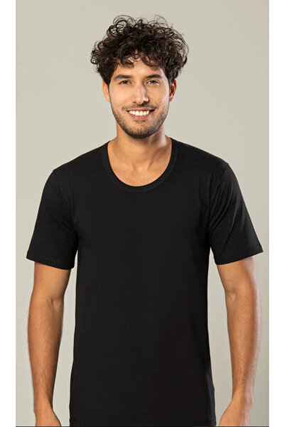 Erdem Men'S, Black, 100% Cotton, Combed Cotton O-Neck 6-Pack T-Shirt