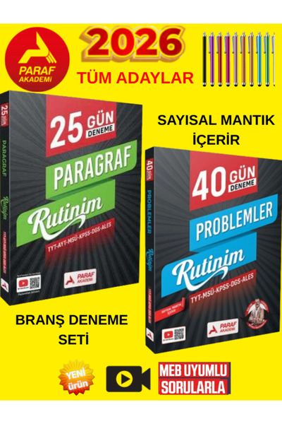 Ens Yayıncılık Paraf Problemler 40 Paragraf 25 Gün Deneme Rutinim 2026 Müfred...