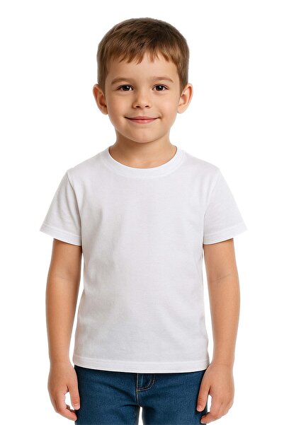 SEDİRLİ Unisex Solid Color Kids T-Shirt Cotton Combed Fabric
