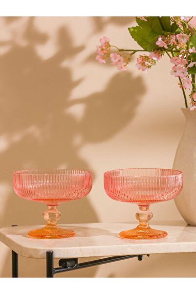 LC Waikiki Rmz Gi̇yi̇m Farkiyla Footed Glass Bowl Set of 2