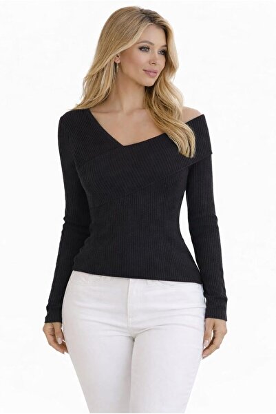 CHEVALIER FASHION Women’s Ribbed Knit Off-Shoulder Top – Long Sleeve Elegant ...