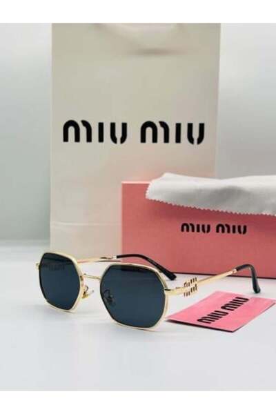 Miu Miu Sunglasses Gold Black