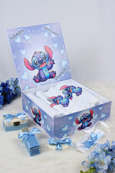 GoVo Kids Trusou botez Baietel, Stitch – Set botez, 8 piese, Cadou Nasi