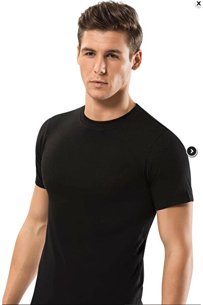 Erdem Men'S, Black, 100% Cotton, Combed Cotton American Collar 3-Piece T-Shirt