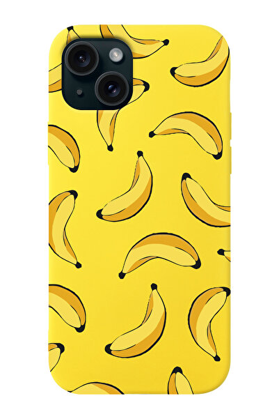 shoptocase iPhone 13 Compatible Bananas Patterned Suede Inside Launch Phone Case