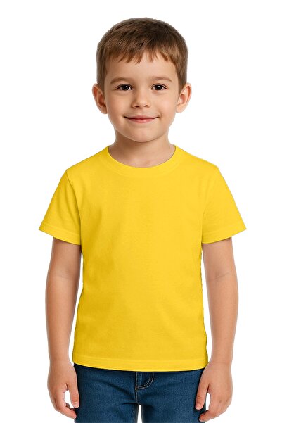 SEDİRLİ Unisex Solid Color Kids T-Shirt Cotton Combed Fabric