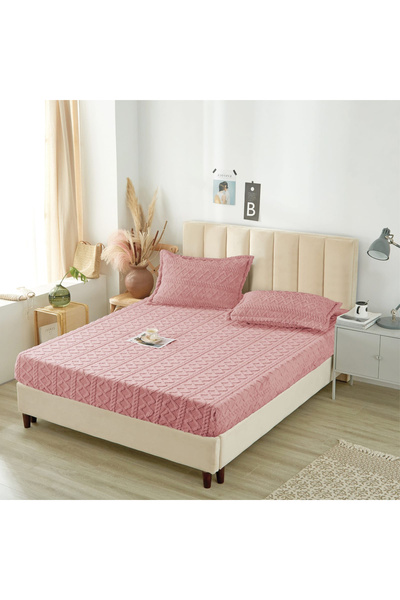 FIONNA.RO Stretchy Pillowcase with Knitted Pillowcases 180x200cm - Pink