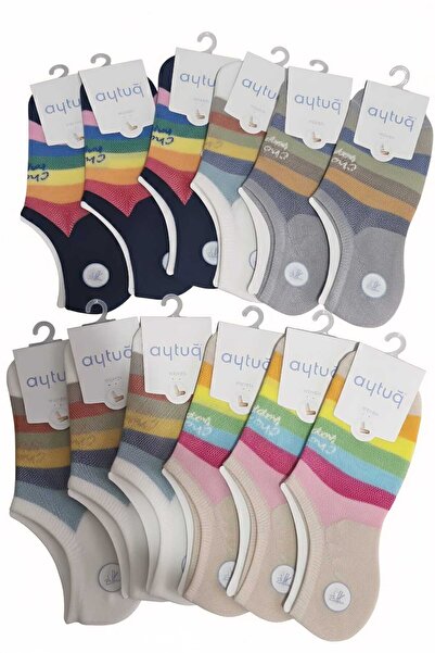 Aytuğ BAMBU SNEAKERS ÇORABI; DİKİŞSİZ; YAZLIK ; 36-40 NUMARA; ASORTİ 12'Lİ KUTU