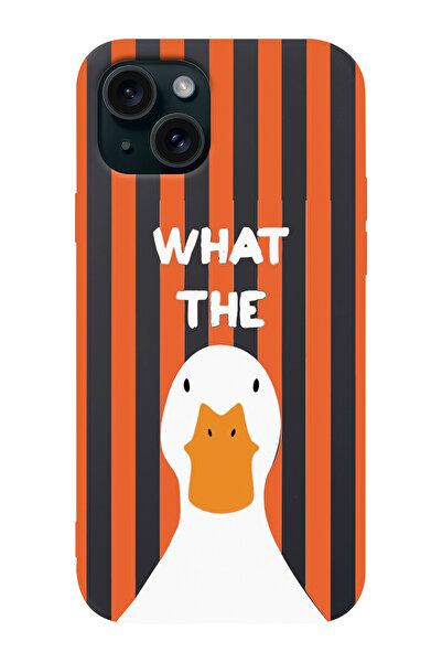shoptocase iPhone 13 Compatible What the Duck Patterned Suede Launch Phone Case