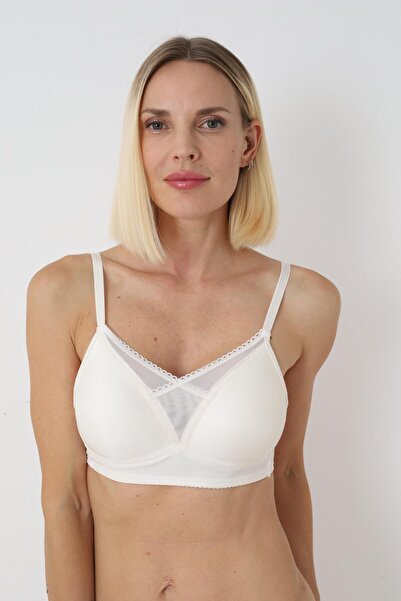 MODELLİFE White Half Padded Wireless Minimizer Push up Bustier