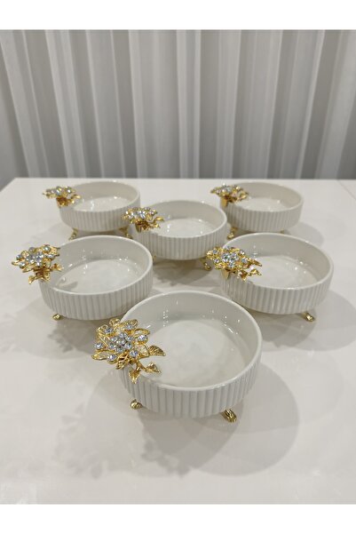 PARILTI HOME COLLECTİON Set of 6 Round Porcelain Dessert Presentation Bowls –...