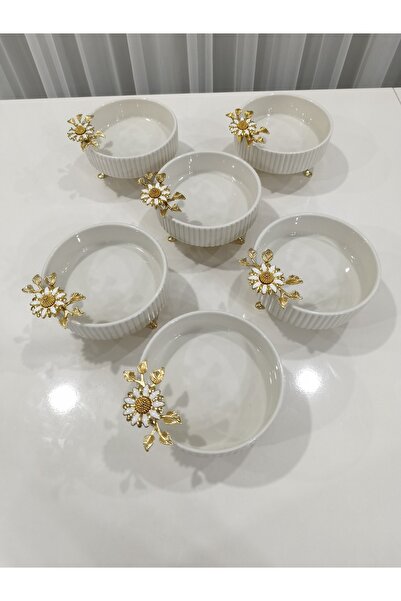 PARILTI HOME COLLECTİON Set of 6 Round Porcelain Dessert Presentation Bowls –...